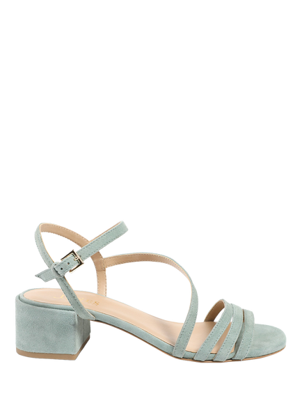 Jones Bootmaker Ginette 2 Suede Heeled Strappy Sandals, Mint Green