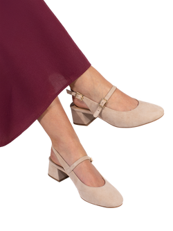 Jones Bootmaker Yamila Leather Slingback Mary Janes - view 2, Beige