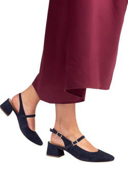 Jones Bootmaker Yamila Leather Slingback Mary Janes - view 2, Navy