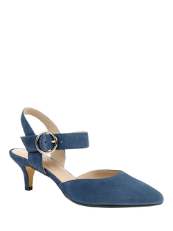 Jones Bootmaker Yohanna Suede Court Shoes, Navy - view 2, Navy