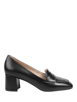 Jones Bootmaker Zeta Leather Court Shoes, Black, Black