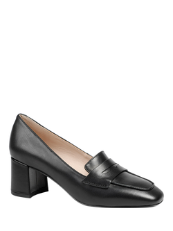 Jones Bootmaker Zeta Leather Court Shoes, Black - view 2, Black