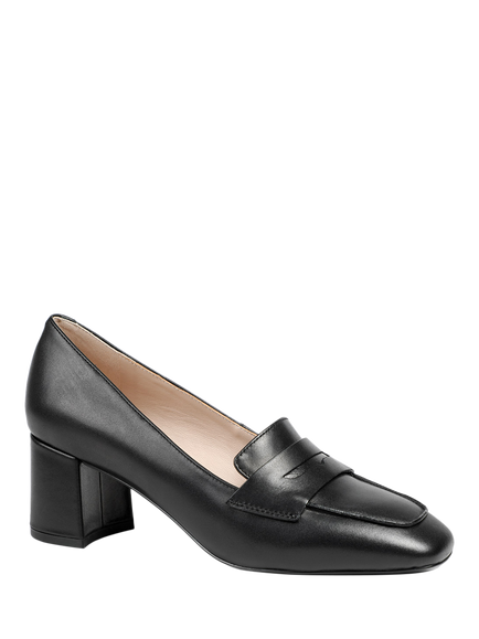 Jones Bootmaker Zeta Leather Court Shoes, Black - view 2, Black