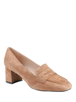 Jones Bootmaker Zeta Suede Court Shoes, Camel - view 2, Camel