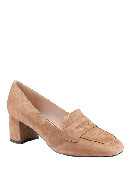 Jones Bootmaker Zeta Suede Court Shoes, Camel - view 2, Camel