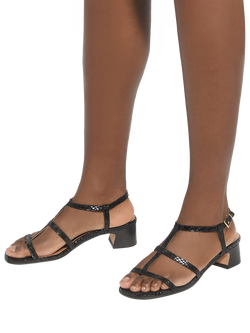 Dune London Justly Leather Block Heel Sandals - view 2, Black