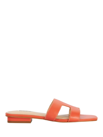 Dune London Loupe Flat Slider Sandals, Orange, Orange