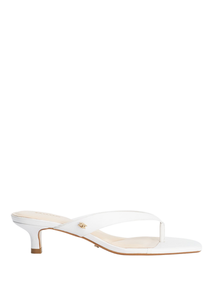 Dune London Manic Leather T-Bar Sandals, White