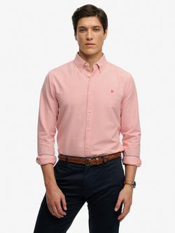 Superdry Cotton Regular Fit Oxford Shirt, Peach Amber Pink, Peach Amber Pink