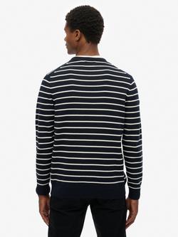 Superdry Merchant Store Berton Stripe Jumper - view 2, Navy/White