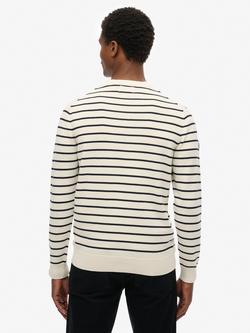 Superdry Merchant Store Berton Stripe Jumper - view 2, Cream/Black