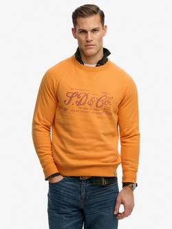 Superdry Graphic Print Sweatshirt, Autumn Blossom Orange