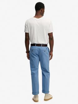 Superdry Cotton Rich Straight Fit Chinos, Washed Blue - view 2, Washed Blue