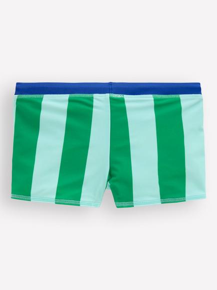Mini Boden Kids' Swim Shorts, Blue/Green Stripe - view 2, Blue/Green Stripe