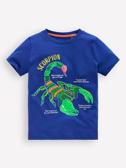 Mini Boden Kids' Glow In The Dark T-Shirt, Bright Blue Scorpion, Bright Blue Scorpion