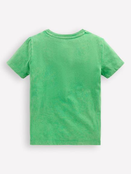 Mini Boden Kids' Cotton Vintage Wash T-Shirt, Aloe Green Crocs - view 2, Aloe Green Crocs