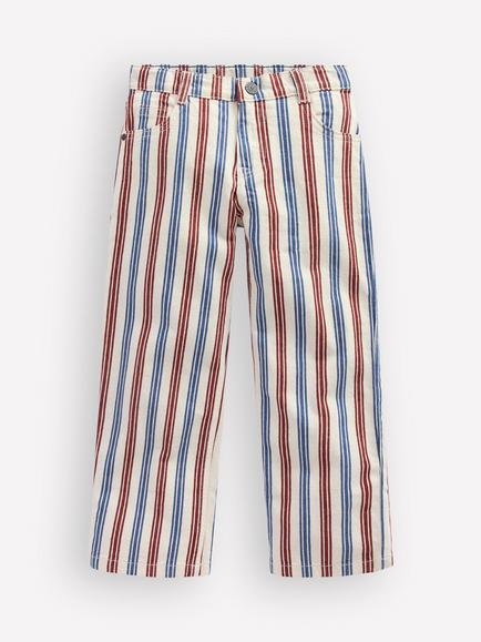 Mini Boden Kids' Relaxed Fit Straight Leg Jeans, Blue Red Stripe, Blue Red Stripe
