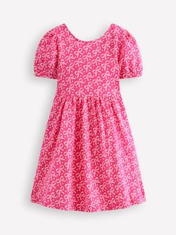 Mini Boden Kids' Ballerina Cotton Jersey Dress, Pink Bows, Pink Bows