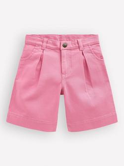 Mini Boden Kids' Long Denim Shorts, Bubblegum Pink, Bubblegum Pink