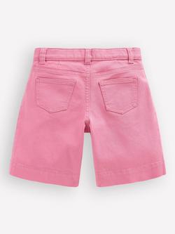 Mini Boden Kids' Long Denim Shorts, Bubblegum Pink - view 2, Bubblegum Pink