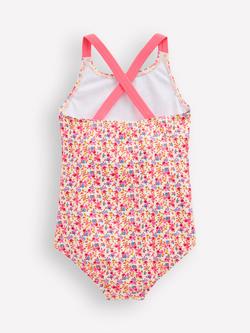 Mini Boden Kids' Printed Cross Back Swimsuit, Papyrus Ditsy Floral - view 2, Papyrus Ditsy Floral