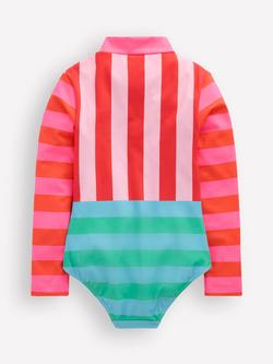 Mini Boden Stripe Long-Sleeve Swimsuit, Multi Hotchpotch - view 2, Multi Hotchpotch