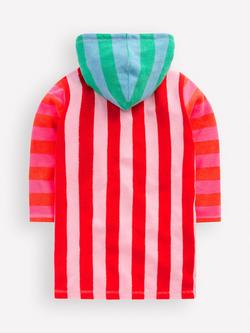Mini Boden Kids' Romie Zip Up Towelling Top, Multi Stripe - view 2, Multi Stripe