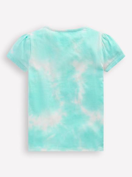 Mini Boden Kids' Cotton Super Stitch Puff Sleeve T-Shirt, Blue Dolphins - view 2, Blue Dolphins