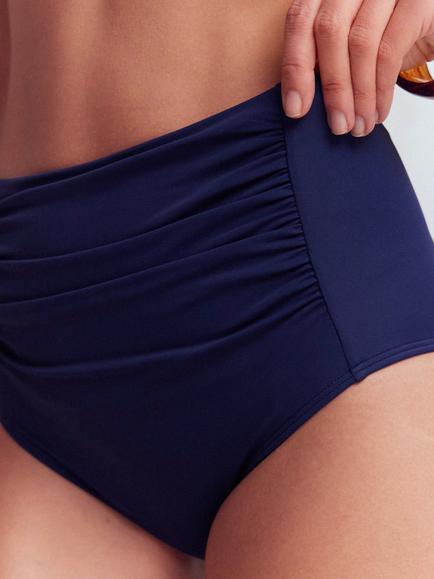 Boden Kythira Ruched Bikini Bottoms, Navy - view 2, Navy