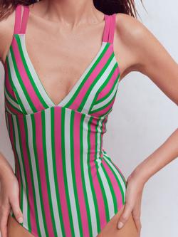 Boden Arles Swimsuit, Pink/Green - view 2, Pink/Green