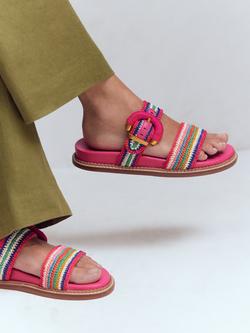 Boden Caryl Raffia Double Strap Slider Sandals, Multi - view 2, Multi