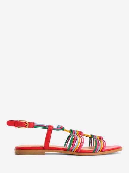 Boden Leather Multi Strap Knot Sandals, Multi, Multi