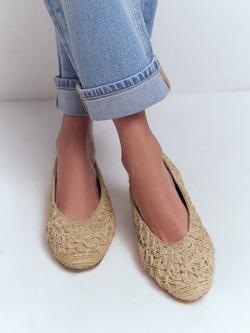 Boden High Cut Ballerina Pumps, Natural - view 2, Natural