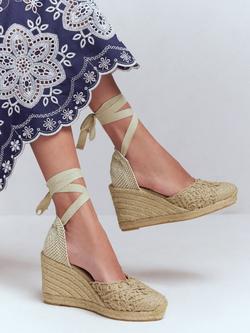 Boden Cassie High Wedge Heel Espadrille Sandals, Natural - view 2, Natural