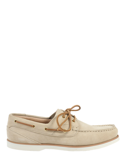 Jones Bootmaker Parsons Suede Boat Shoes, Beige, Beige