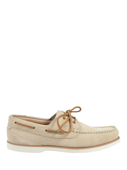 Jones Bootmaker Parsons Suede Boat Shoes, Beige, Beige