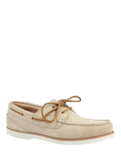 Jones Bootmaker Parsons Suede Boat Shoes, Beige - view 2, Beige