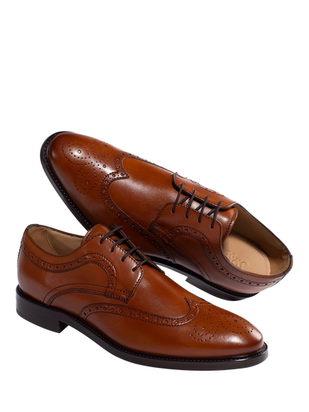 Jones Bootmaker Longwood Leather Brogues - view 2, Tan Leather
