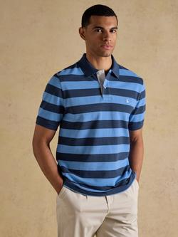 Joules Woody Cotton Regular Fit Short Sleeve Polo Shirt, Blue/Navy, Blue/Navy