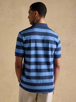 Joules Woody Cotton Regular Fit Short Sleeve Polo Shirt, Blue/Navy - view 2, Blue/Navy