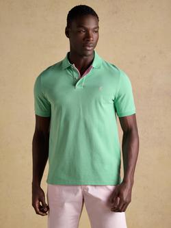 Joules Woody Cotton Regular Fit Short Sleeve Polo Shirt, Light Green, Light Green