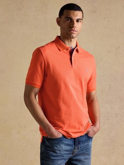 Joules Woody Cotton Polo Shirt, Orange, Orange