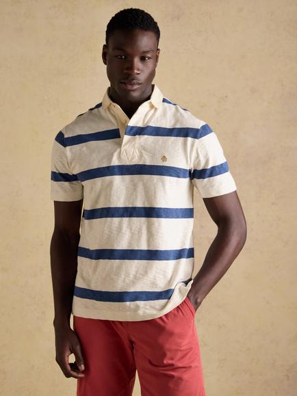 Joules Cotton Summer Rugby Shirt, Cream, Cream