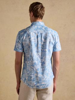Joule Linen Blend Toile Short Sleeve Shirt, Blue - view 2, Blue