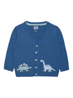 Trotters Baby Dinosaur Cardigan, Blue, Blue