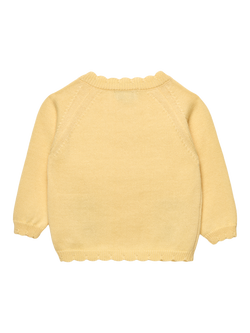 Trotters Baby Bunny Button Down Cardigan, Yellow - view 2, Yellow