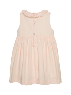 Trotters Baby Short Sleeve Smock Dress, Peach - view 2, Peach