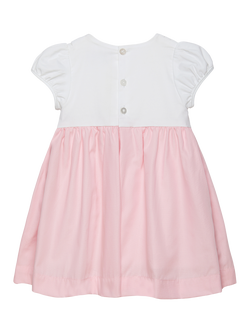 Trotters Baby Rose Cap Sleeve Smock Dress, Pink - view 2, Pink