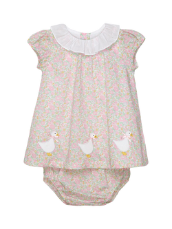 Trotters Baby Liberty Betsy Ann Print Dress Set, Pink/Multi, Pink/Multi