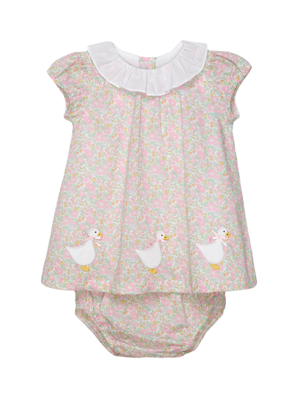 Trotters Baby Liberty Betsy Ann Print Dress Set, Pink/Multi, Pink/Multi